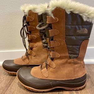 The North Face Brown Nuptse 200g Winter Boots 8M New with Box